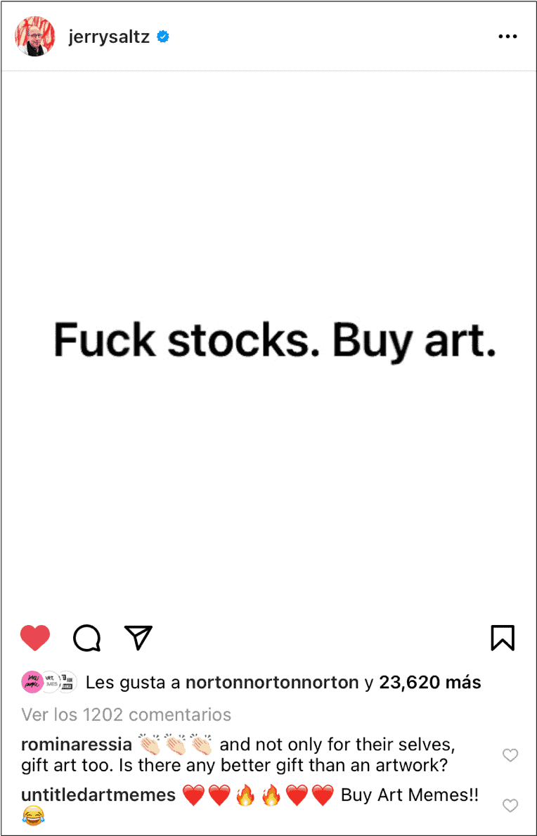 Original Instagram post by Jerry Saltz